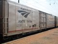 (CC) Photo: Sean Gilliam / TrainWeb.com A modern mechanical refrigerator car, outfitted for high-speed service, bears the colors and markings of Amtrak's ExpressTrak, the railroad's freight and shipping service.